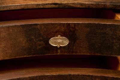 Aldo Tura Side table covered with goatskin by Aldo Tura