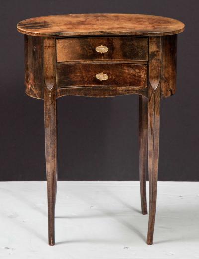 Aldo Tura Side table covered with goatskin by Aldo Tura