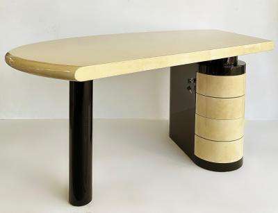 Aldo Tura Vintage Aldo Tura Post Modern Lacquered Parchment Desk Italy