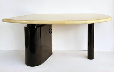 Aldo Tura Vintage Aldo Tura Post Modern Lacquered Parchment Desk Italy