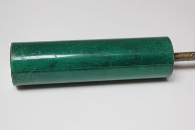 Aldo Tura Vintage Italian Malachite Green Goatskin and Brass Bottle Opener by Aldo Tura