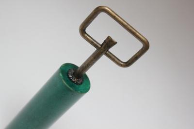 Aldo Tura Vintage Italian Malachite Green Goatskin and Brass Bottle Opener by Aldo Tura