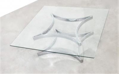 Alessandro Albrizzi Alessandro Albrizzi Chrome Lucite Coffee Cocktail Table Judith Krantz Estate