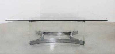Alessandro Albrizzi Alessandro Albrizzi Chrome Lucite Coffee Cocktail Table Judith Krantz Estate