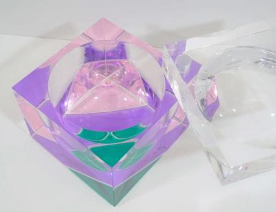 Alessandro Albrizzi EXCEPTIONAL MODERNIST COLOR BLOCK LUCITE ICE BUCKET BY ALESSANDRO ALBRIZZI