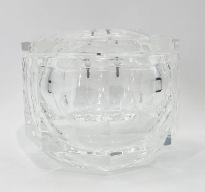 Alessandro Albrizzi Faceted Lucite Ice Bucket attb to Alessandro Albrizzi Italy 1970s