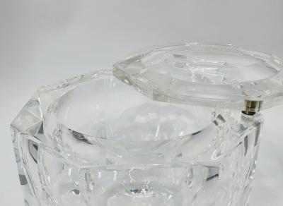 Alessandro Albrizzi Faceted Lucite Ice Bucket attb to Alessandro Albrizzi Italy 1970s