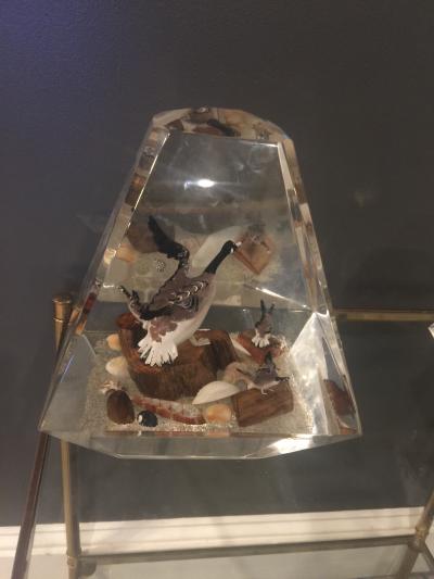 Alessandro Albrizzi High End Pair of Lucite Diorama Obelisks
