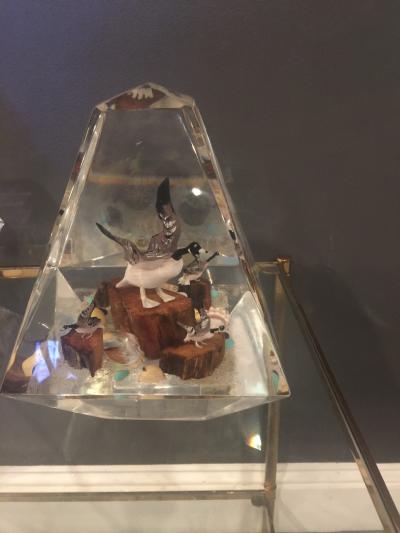Alessandro Albrizzi High End Pair of Lucite Diorama Obelisks