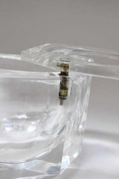 Alessandro Albrizzi Italian Lucite Octagonal Form Gem Ice Bucket by Alessandro Albrizzi