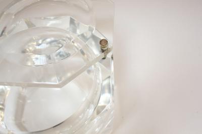 Alessandro Albrizzi Italian Lucite Octagonal Form Gem Ice Bucket by Alessandro Albrizzi