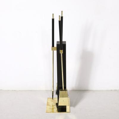 Alessandro Albrizzi Mid Century Modernist Three Piece Fire Tool Set in Brass by Alessandro Albrizzi