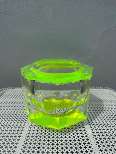 Alessandro Albrizzi Vintage Hexagonal Lucite Ice Bucket w Swivel Top by Albrizzi