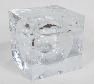 Alessandro Albrizzi Vintage Inset Globe Lucite Ice Bucket