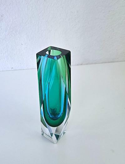 Alessandro Mandruzzato Mandruzzato Blue Green Murano Vase
