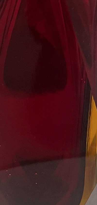 Alessandro Mandruzzato Ruby Red Faceted Glass Vase Murano Sommerso by Alessandro Mandruzzato