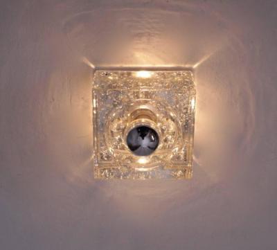 Alessandro Mendini One of Six Glass Cube Bubble Flush Mounts in the Manner of Alessandro Mendini