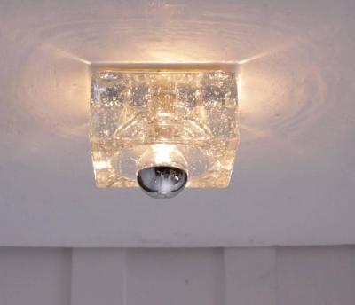 Alessandro Mendini One of Six Glass Cube Bubble Flush Mounts in the Manner of Alessandro Mendini