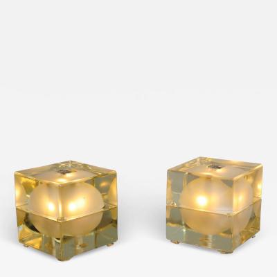 Alessandro Mendini Two pairs of Cubosfera table lights by Alsessandro Mendini Italy c1958