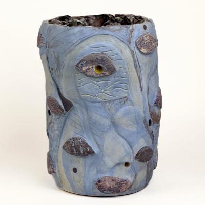 Alessandro Roma Semi Refractory Engobe Glazed Ceramic Sculpture My Head Inside the Nature 