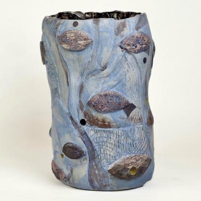 Alessandro Roma Semi Refractory Engobe Glazed Ceramic Sculpture My Head Inside the Nature 