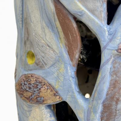 Alessandro Roma Semi Refractory Engobe Glazed Ceramic Sculpture My Head Inside the Nature 