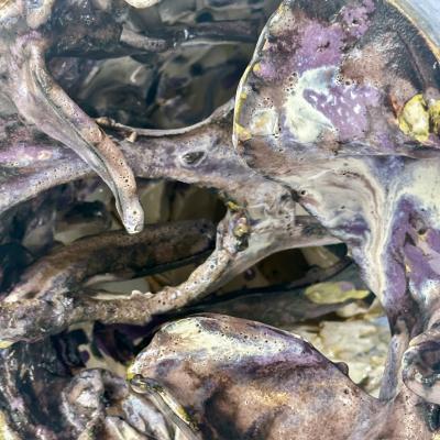 Alessandro Roma Semi Refractory Engobe Glazed Ceramic Sculpture My Head Inside the Nature 