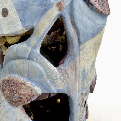 Alessandro Roma Semi Refractory Engobe Glazed Ceramic Sculpture My Head Inside the Nature 
