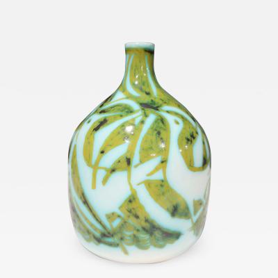 Alessio Tasca Alessio Tasca for Raymor Vase Ceramic Green and White Signed