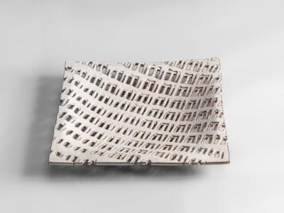 Alessio Tasca Alessio Tasca plate centerpiece in perforated glazed stoneware Italy 1977