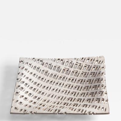 Alessio Tasca Alessio Tasca plate centerpiece in perforated glazed stoneware Italy 1977