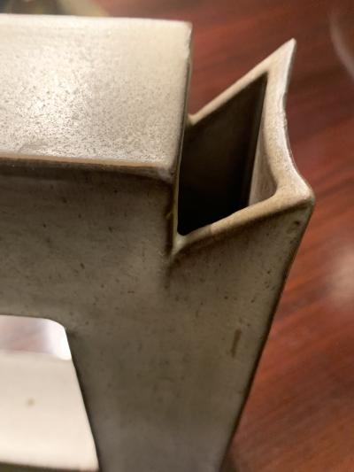Alessio Tasca Alessio Tasca square glazed Ceramic vase Italy 1970s