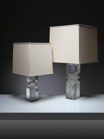 Alessio Tasca Pair of Plexiglass Table Lamps by Alessio Tasca for Fusina