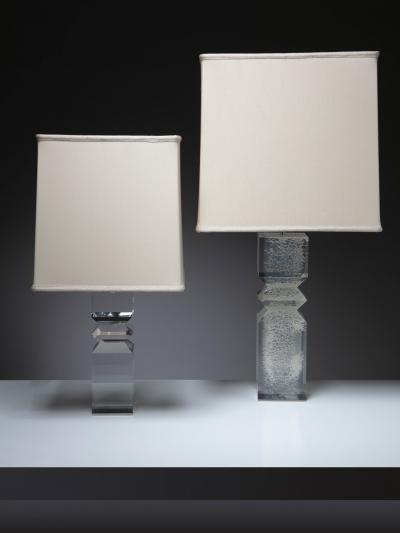 Alessio Tasca Pair of Plexiglass Table Lamps by Alessio Tasca for Fusina
