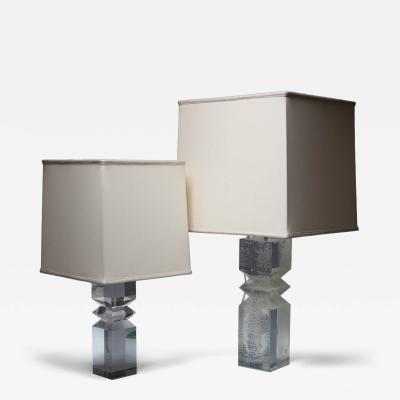 Alessio Tasca Pair of Plexiglass Table Lamps by Alessio Tasca for Fusina