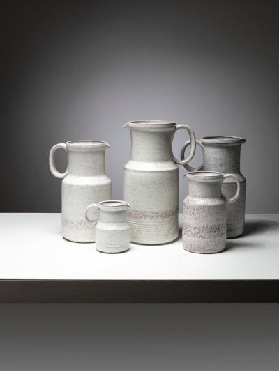Alessio Tasca Set of Five Ceramic Pitchers by Alessio Tasca