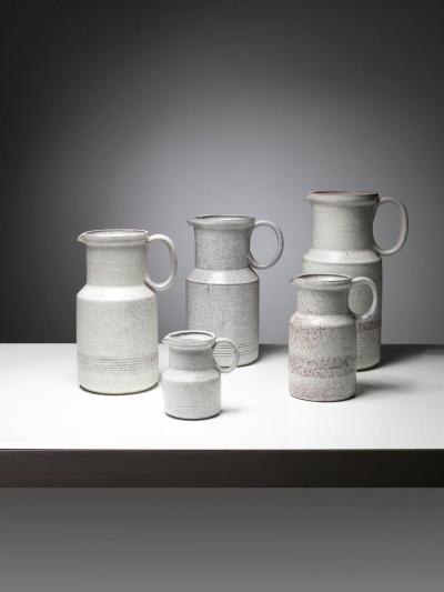 Alessio Tasca Set of Five Ceramic Pitchers by Alessio Tasca