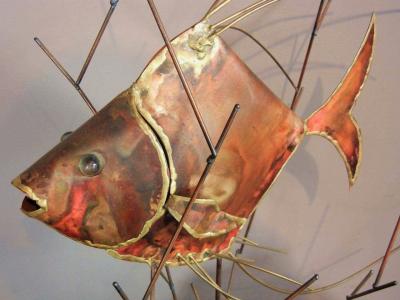 Alex Kovacs Alex Kovacs Large Table Top Metal Angel Fish Sculpture 1976