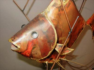 Alex Kovacs Alex Kovacs Large Table Top Metal Angel Fish Sculpture 1976