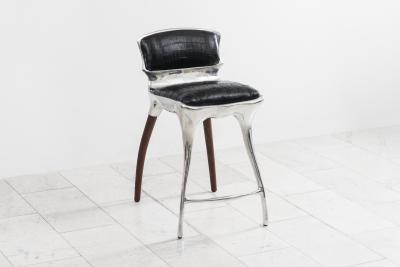 Alex Roskin Alex Roskin High Chair Bar Stool in Aluminum USA
