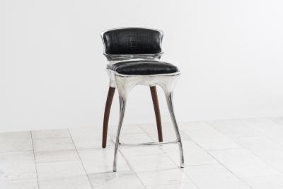 Alex Roskin Alex Roskin High Chair Bar Stool in Aluminum USA