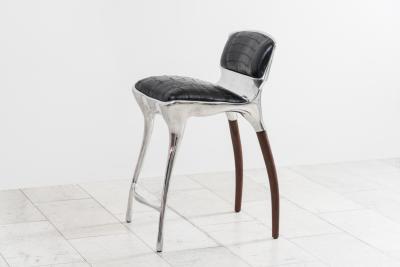 Alex Roskin Alex Roskin High Chair Bar Stool in Aluminum USA