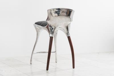 Alex Roskin Alex Roskin High Chair Bar Stool in Aluminum USA