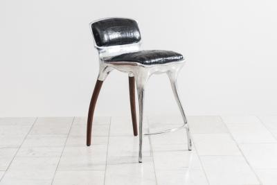 Alex Roskin Alex Roskin High Chair Bar Stool in Aluminum USA