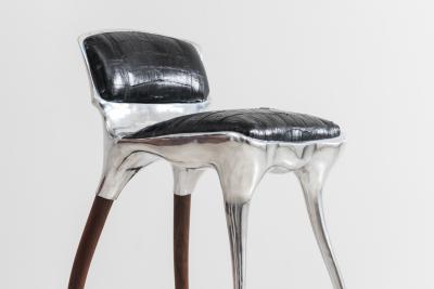 Alex Roskin Alex Roskin High Chair Bar Stool in Aluminum USA