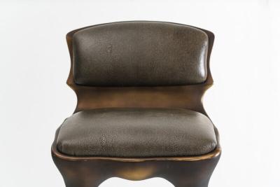 Alex Roskin Alex Roskin High Chair Counter Stool in Aluminum with Bronze Finish