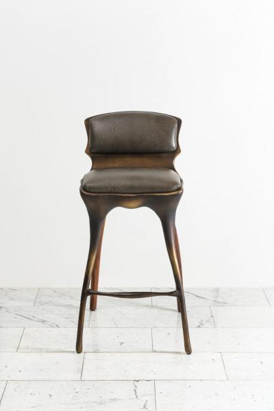Alex Roskin Alex Roskin High Chair Counter Stool in Aluminum with Bronze Finish
