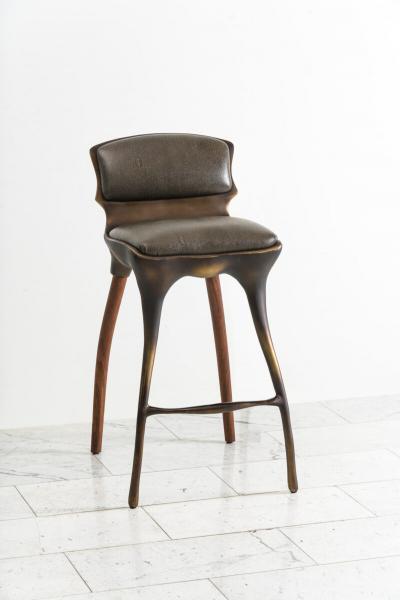 Alex Roskin Alex Roskin High Chair Counter Stool in Aluminum with Bronze Finish