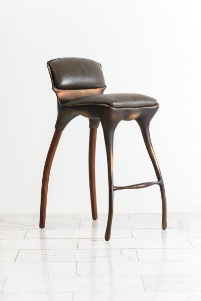 Alex Roskin Alex Roskin High Chair Counter Stool in Aluminum with Bronze Finish