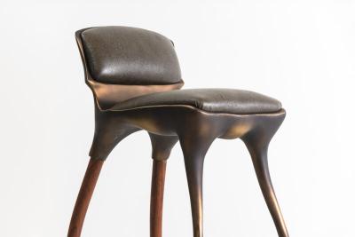 Alex Roskin Alex Roskin High Chair Counter Stool in Aluminum with Bronze Finish